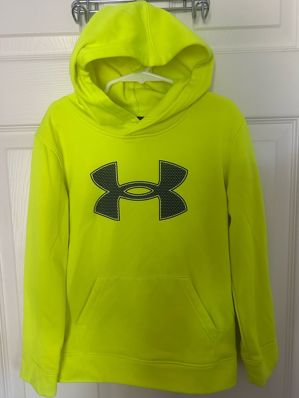 Boys, Under Armour, Neon Yellow/Lime Hoodie, Size 7